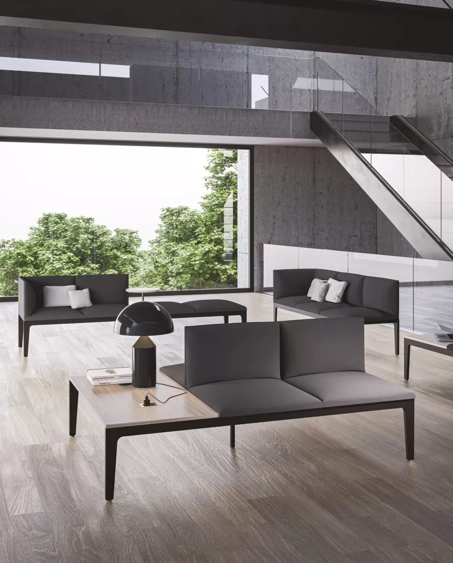 Modern and Designer Padded Bench with Backrest - Alplus