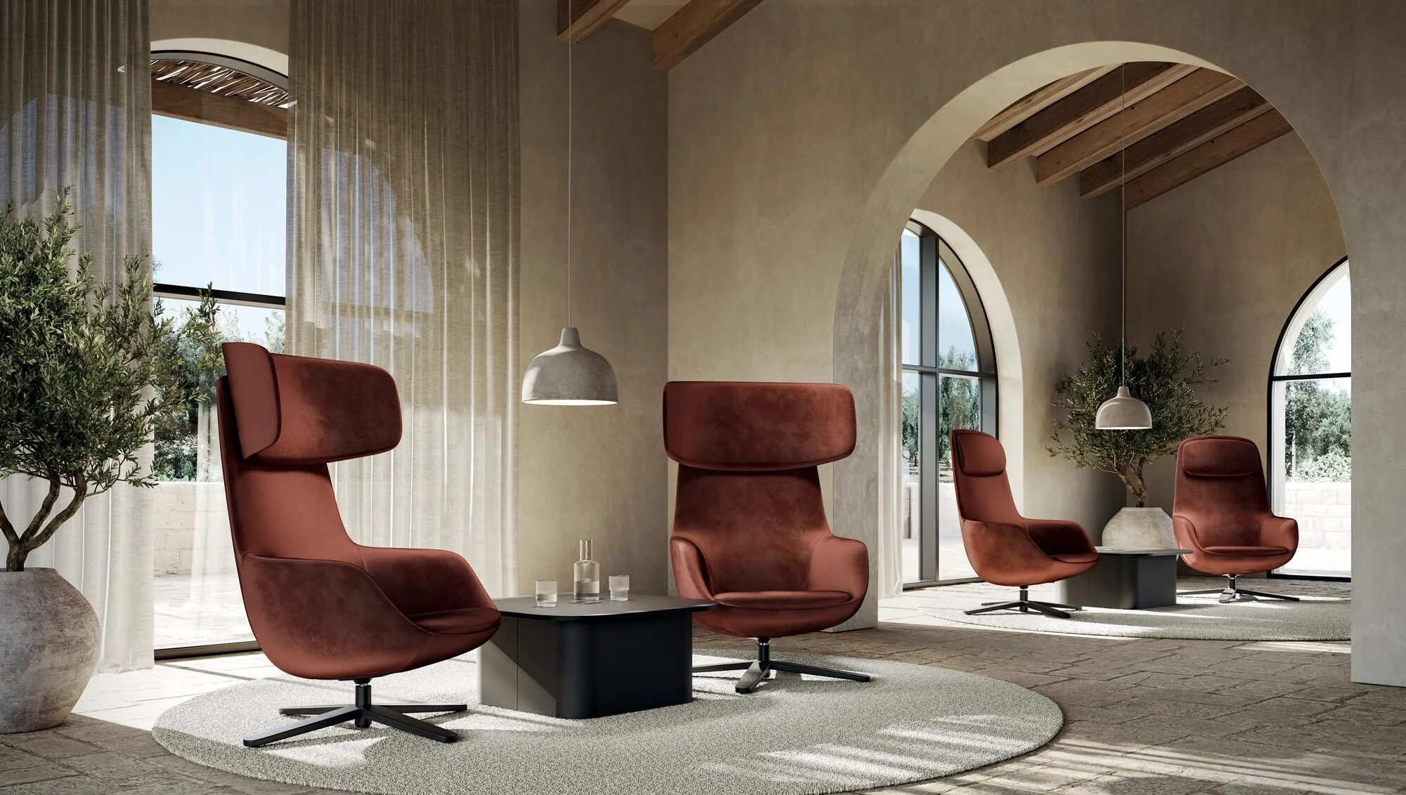 Innovative and design solutions for lobby furniture for office, conference center and hotel