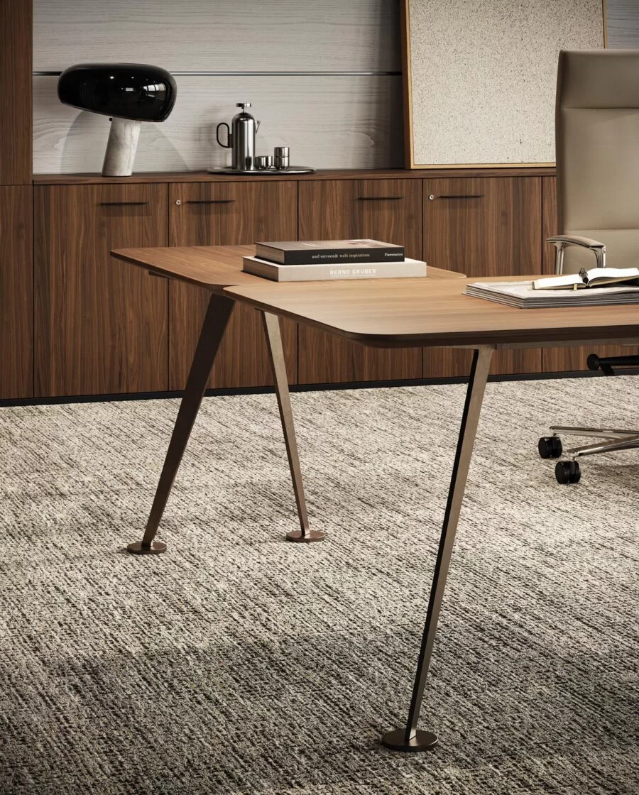 Executive Design Desk in Glass and Wood. Luxury executive desk - Spike