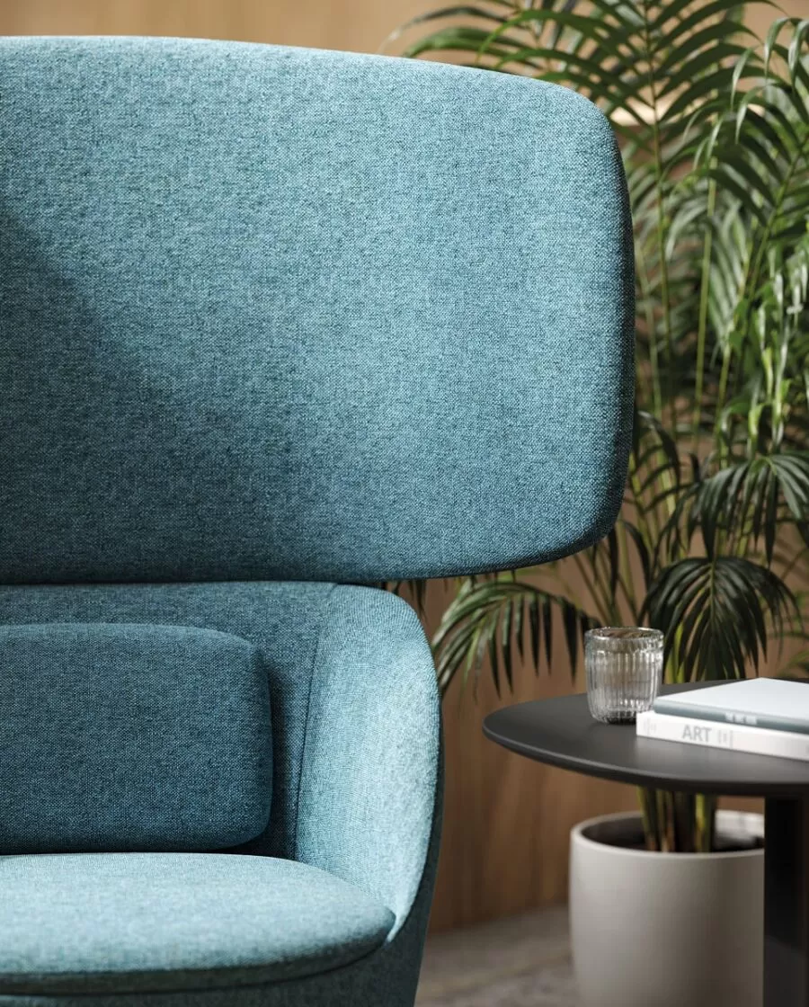Leather and Fabric Office Armchair - Radar Frezza