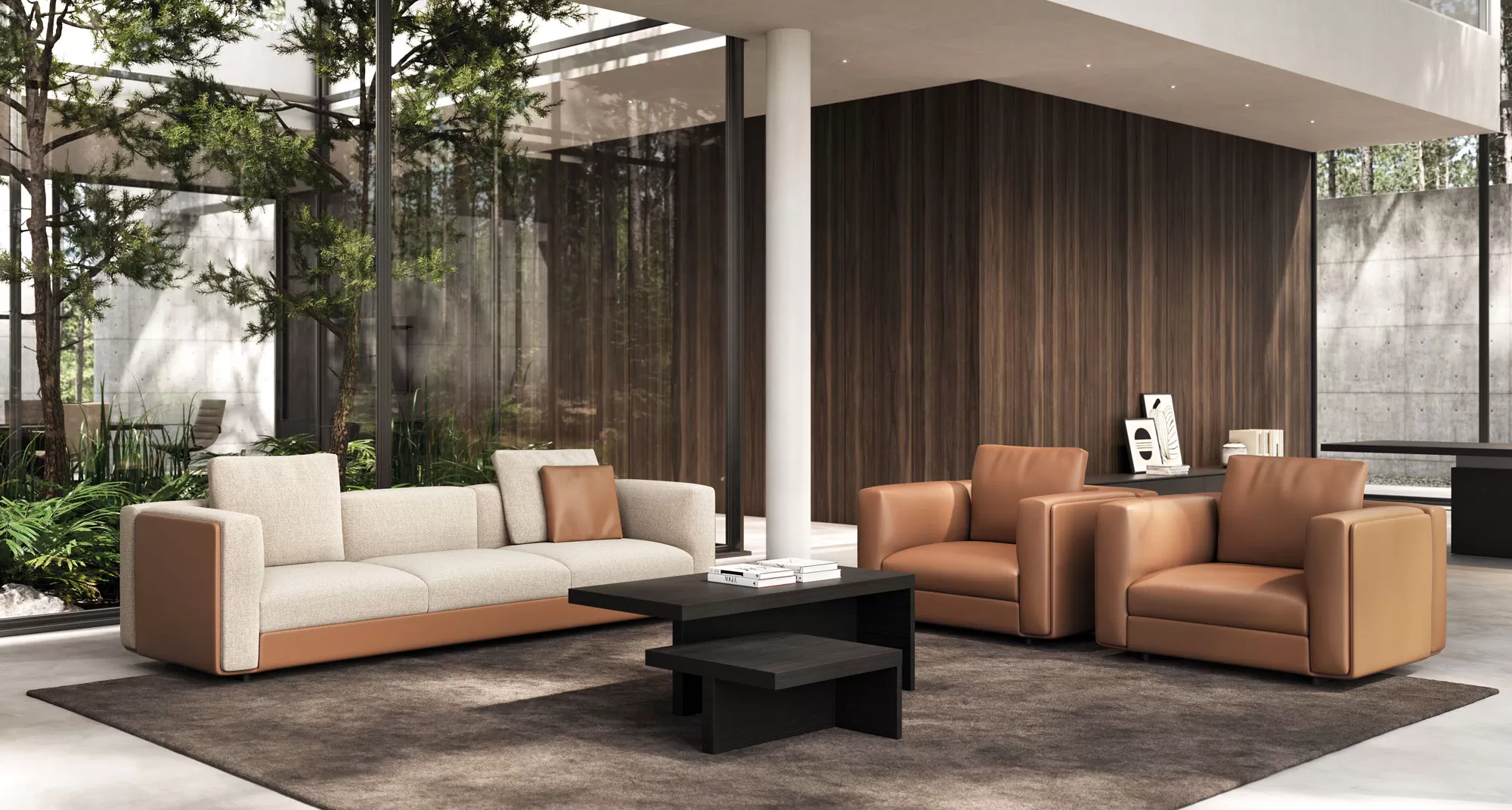 Executive Office furniture and Waiting Room Sofa. Elegant and modern sofa for office - Russell