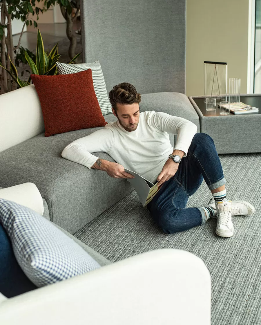 Designer Waiting Room Sofas with Poufs and Armchairs - Alplus