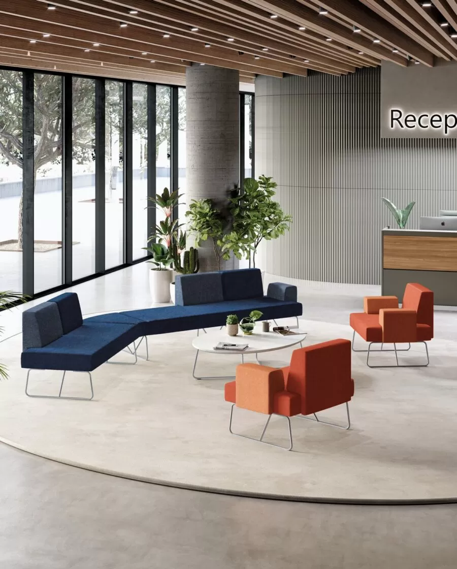 Office Bench Seating. Designer Upholstered Bench - Fedra
