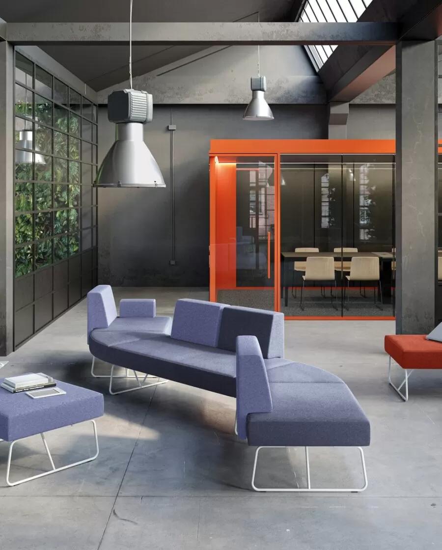 Office Bench Seating. Designer Upholstered Bench - Fedra