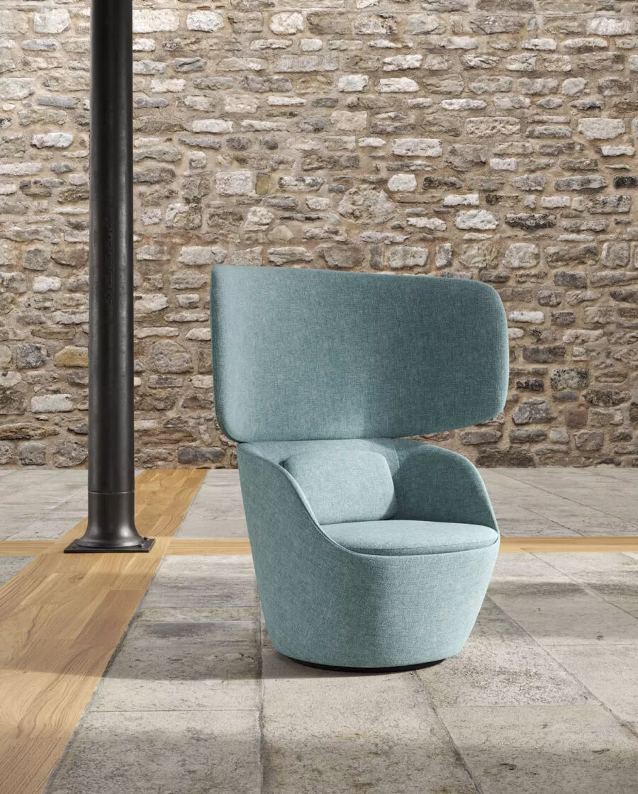 Leather and Fabric Design Office Armchair - Radar Frezza