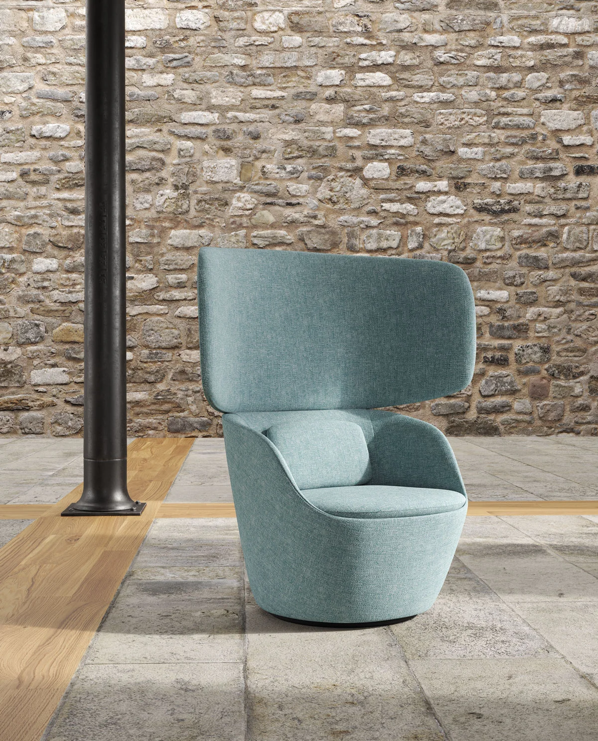 Leather and Fabric Design Office Armchair - Radar Frezza