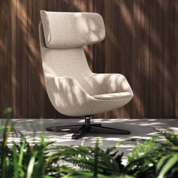 Lounge Armchair in Fabric or Leather for Executive Office and Lounge