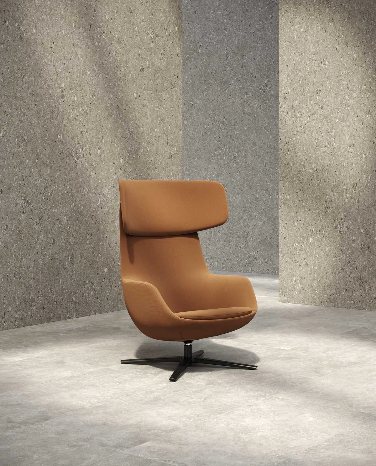 Lounge Armchair in Fabric or Leather
