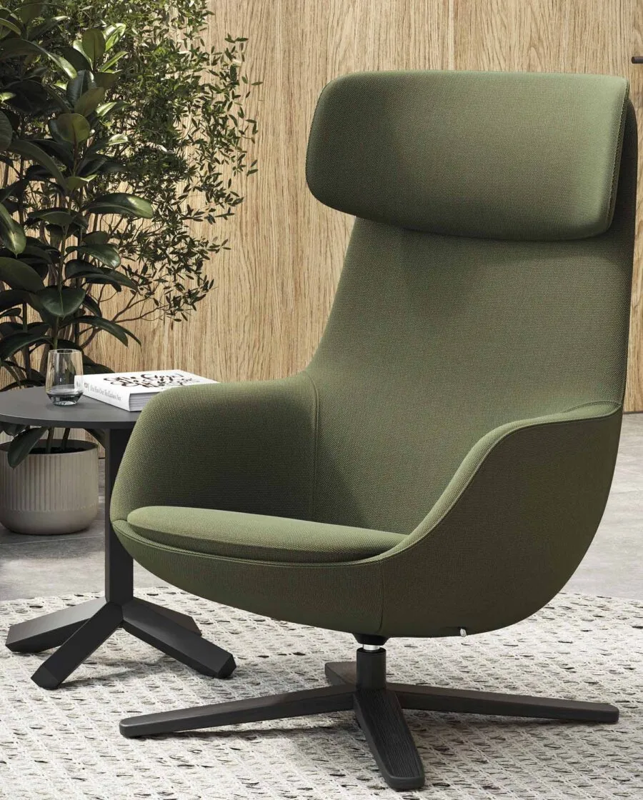 Lounge Armchair in Fabric or Leather