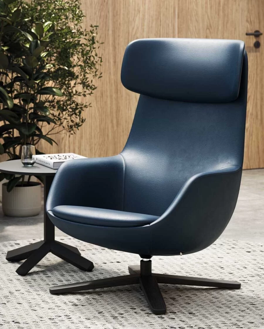 Lounge Armchair in Fabric or Leather