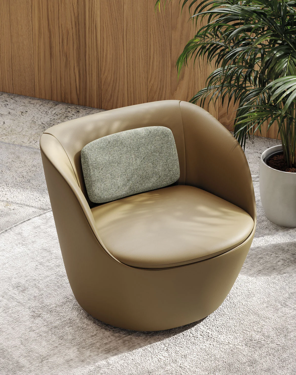 Leather and Fabric Office Armchair - Radar Frezza
