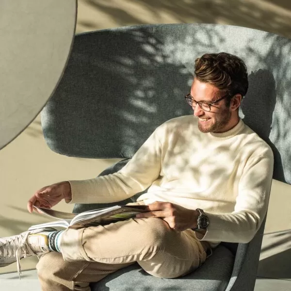 Leather and Fabric Design Office Armchair - Radar Frezza