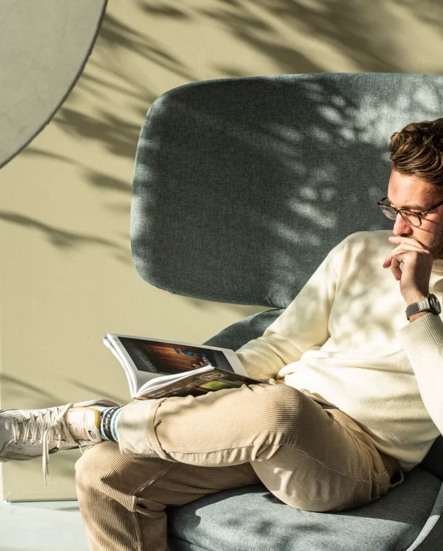 Leather and Fabric Office Armchair - Radar Frezza