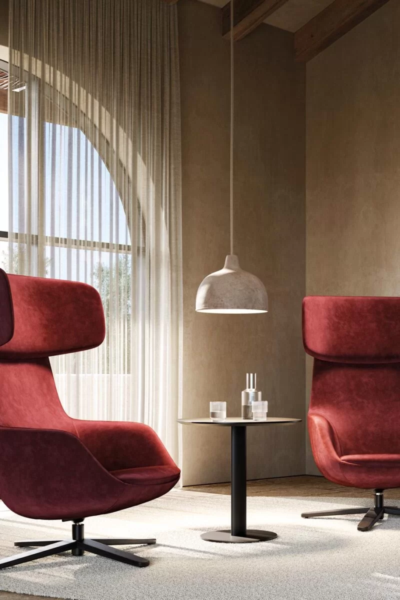 Design furniture for the lounge area. Armchairs, sofas, and coffee tables designed to bring beauty.