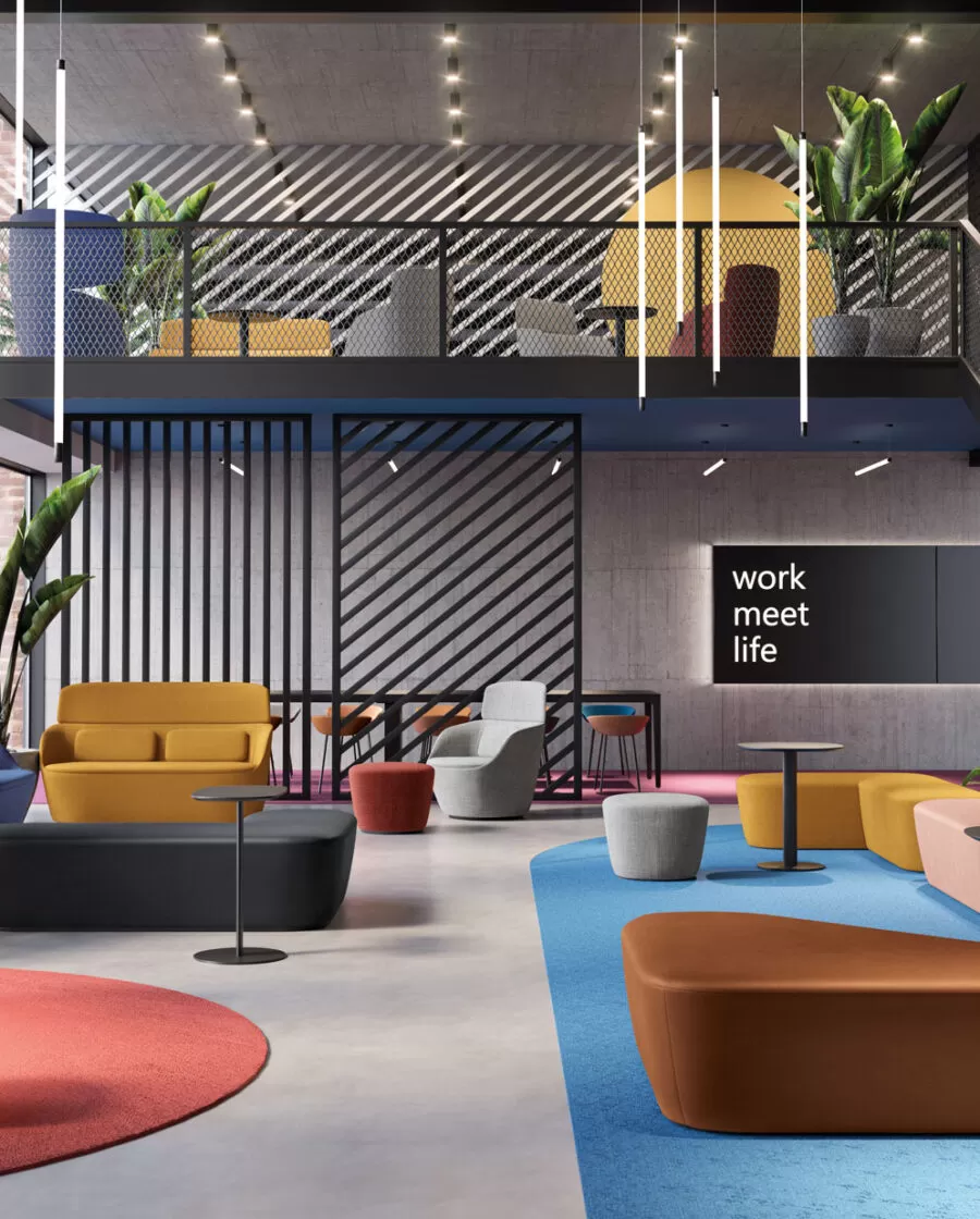 Leather and Fabric Design Office Armchair - Radar Frezza