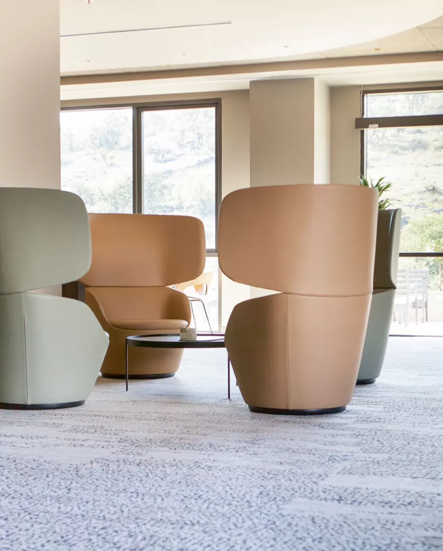 Leather and Fabric Design Office Armchair - Radar Frezza