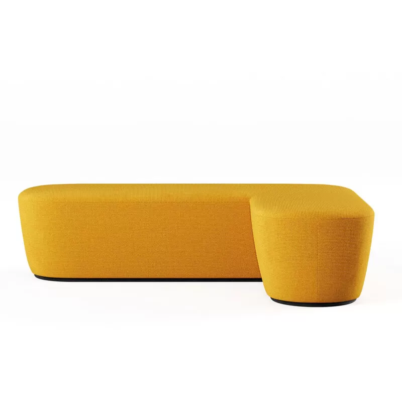 pouf di design angolare a tre posti