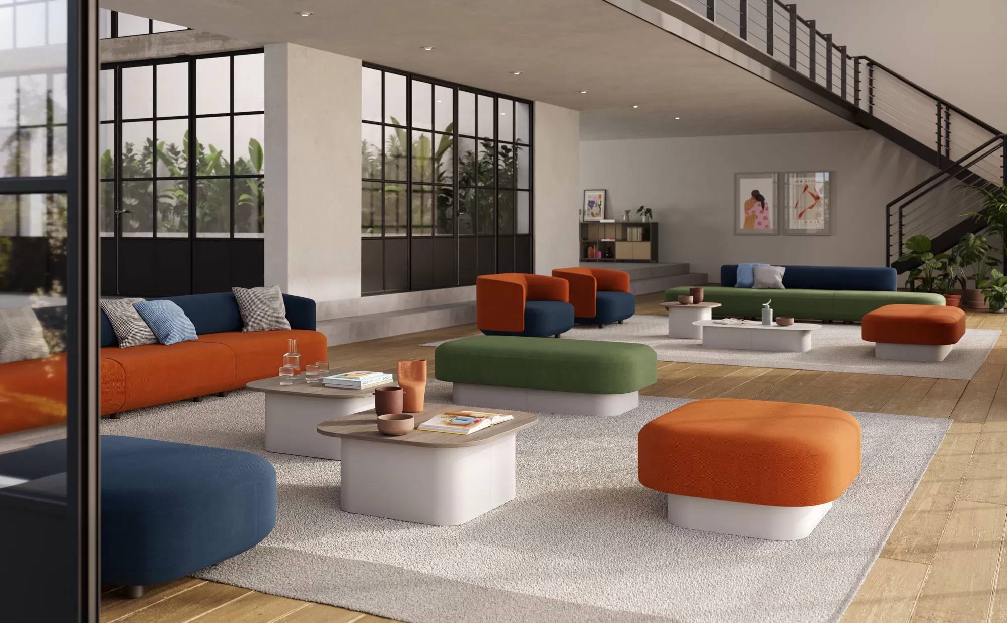 pouf di design divano per sala attesa ufficio