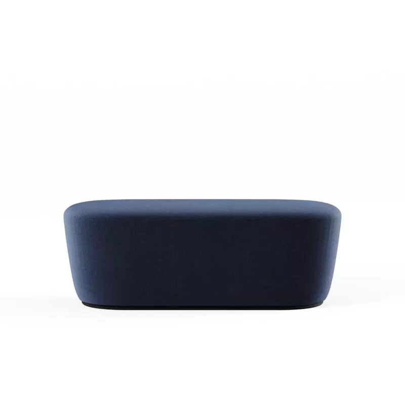 pouf di design rettangolare con due posti colore blu