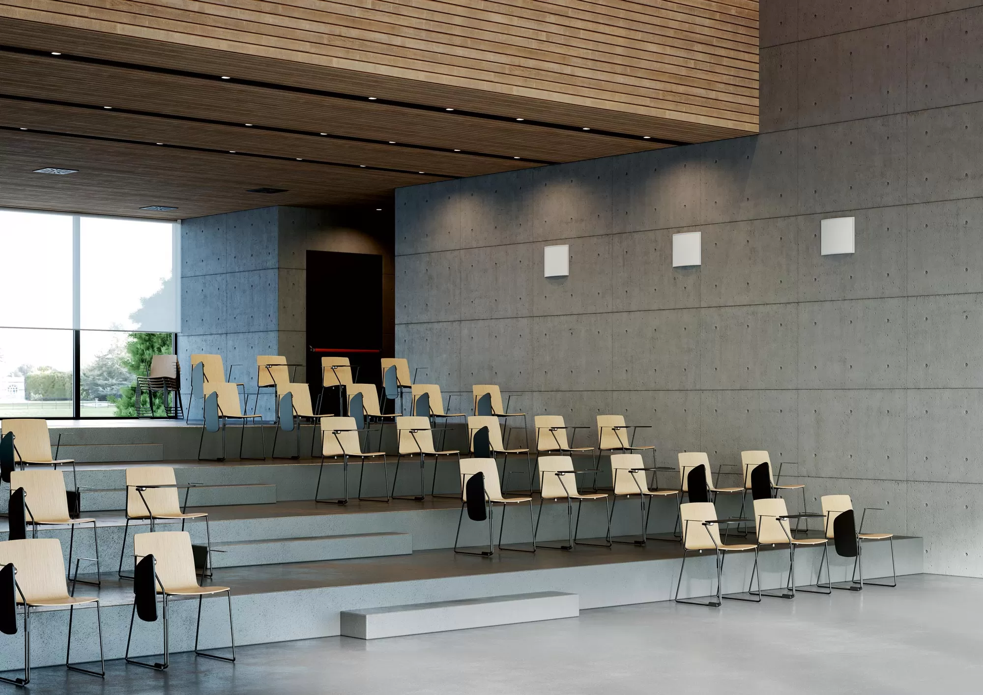 Wood Stackable Chairs also with Writing Tablet - Yo