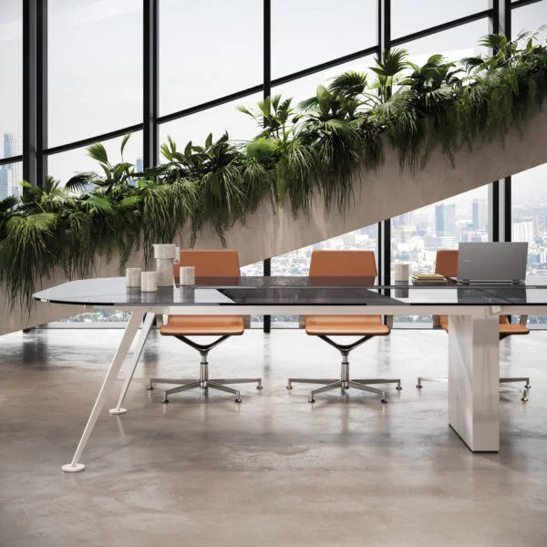 Board Meeting Table. Glass and Wood Design Meeting Tables - Spike