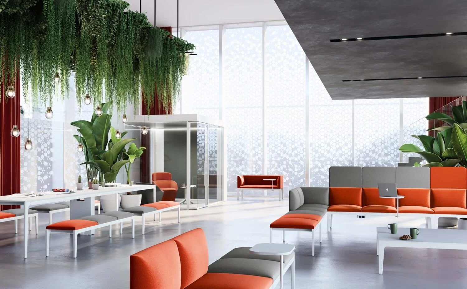 Alplus complete office furniture collection. Desks, armchairs, sofas, meeting tables. Alplus Frezza