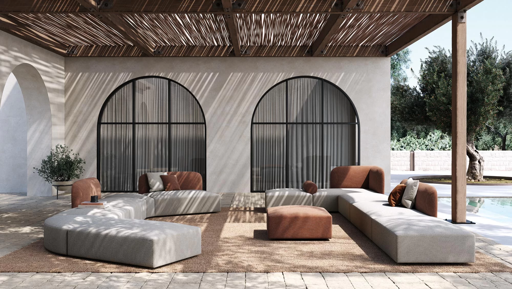 Alplus Lounge is a collection of Luxury Outdoor Sofas, ideal for outdoor lounge areas in bars, restaurants, hotels and companies.