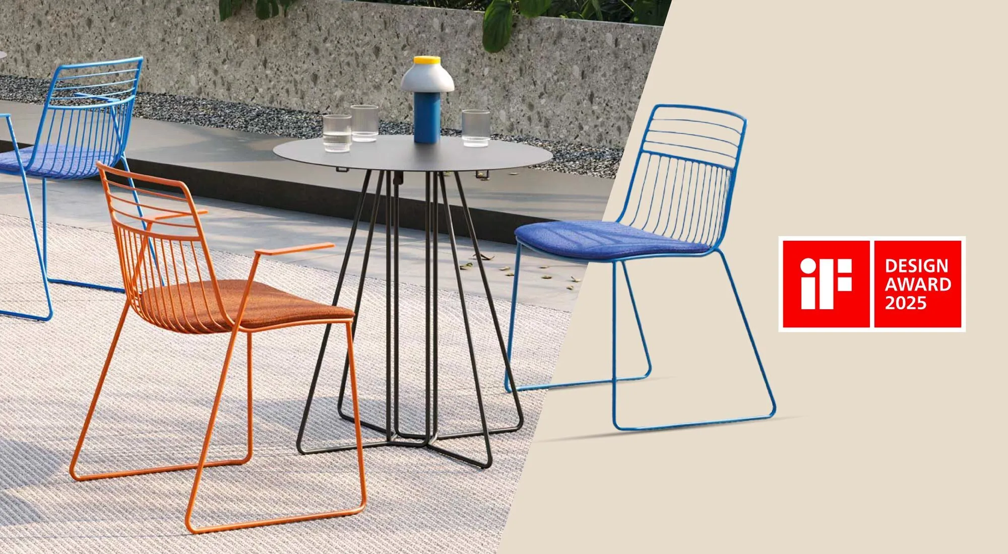 Yo Metal wins the iF DESIGN AWARD 2025: the outdoor chair awarded for its innovative design