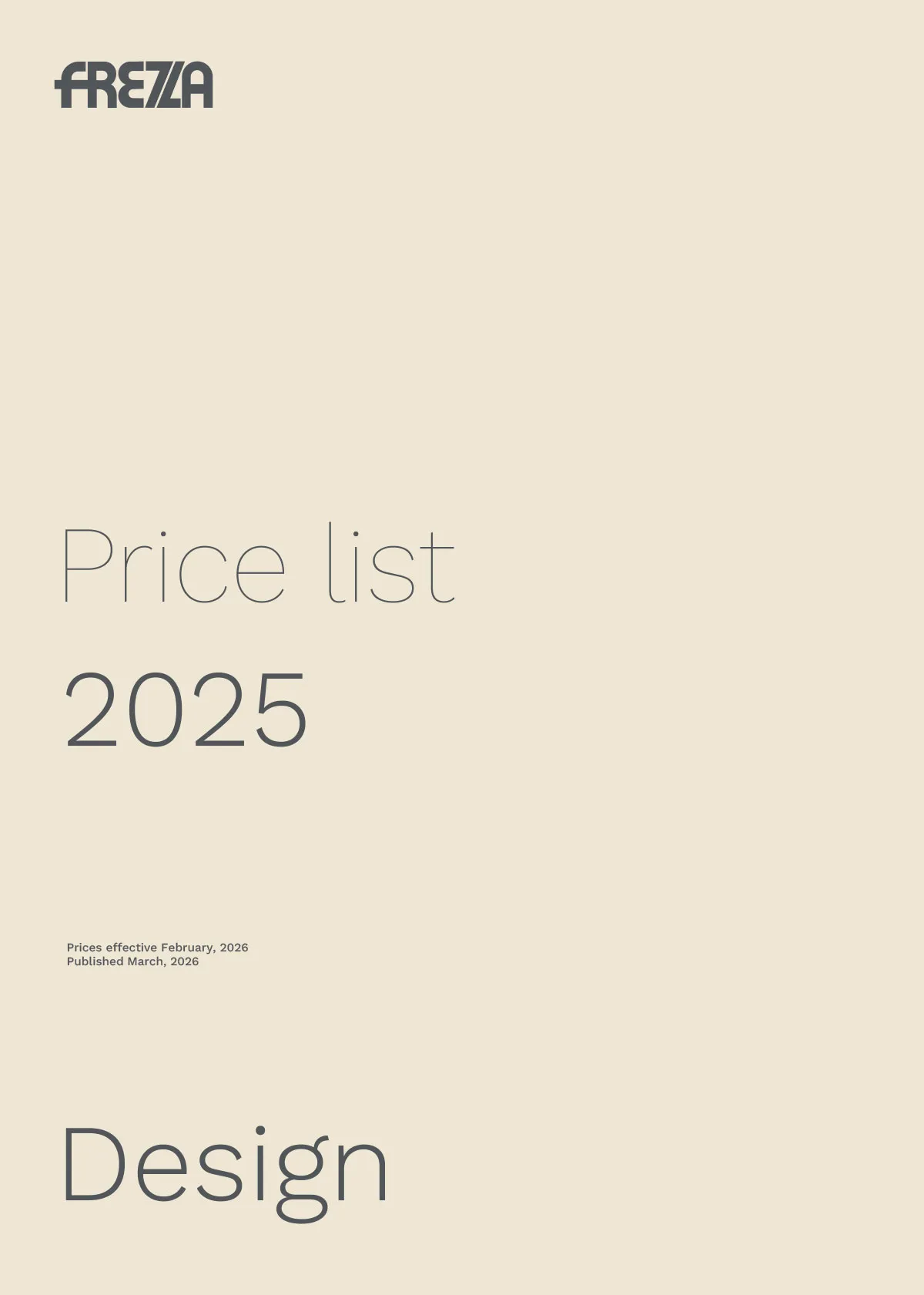 Frezza design price list