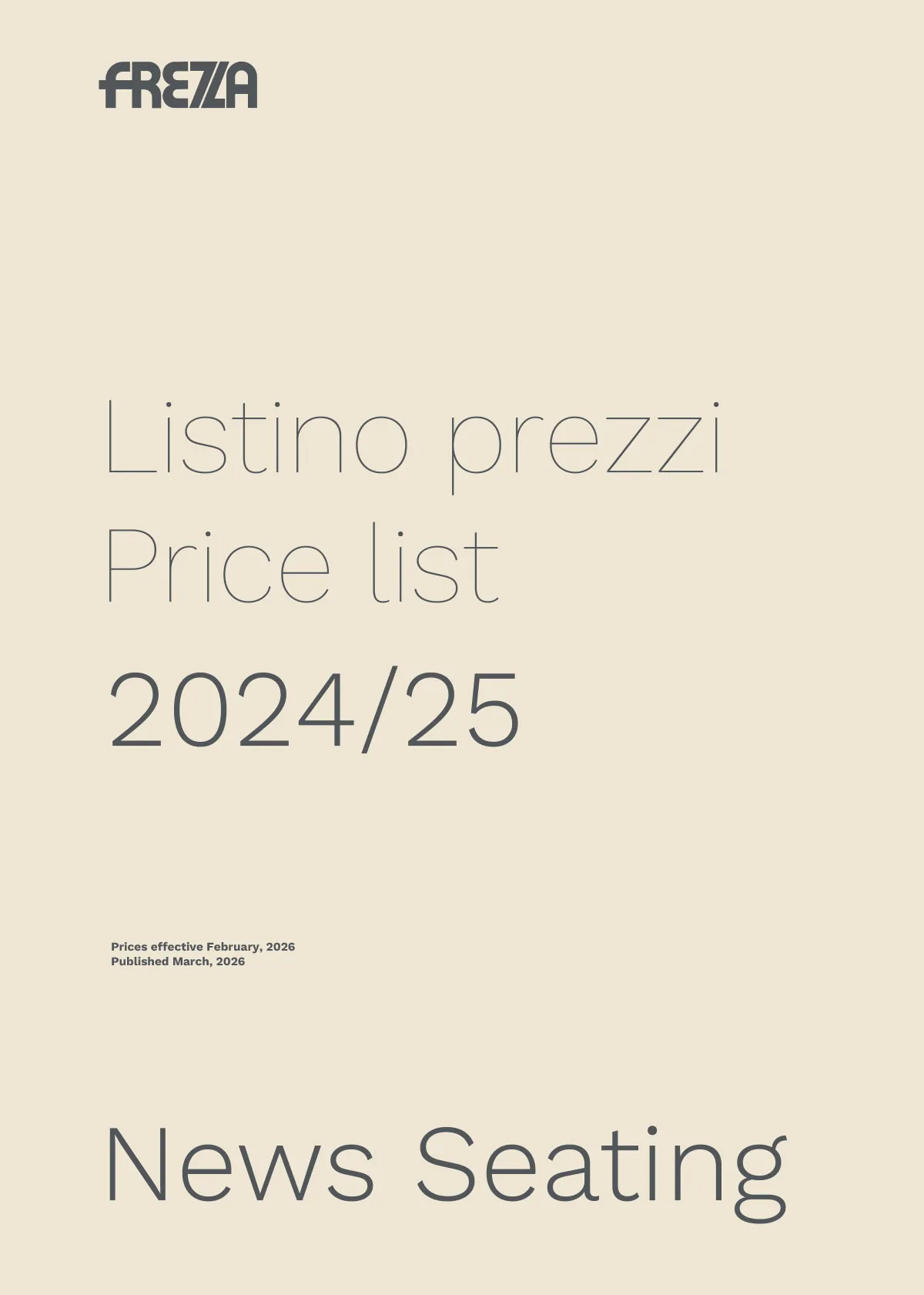 Frezza news seating price list