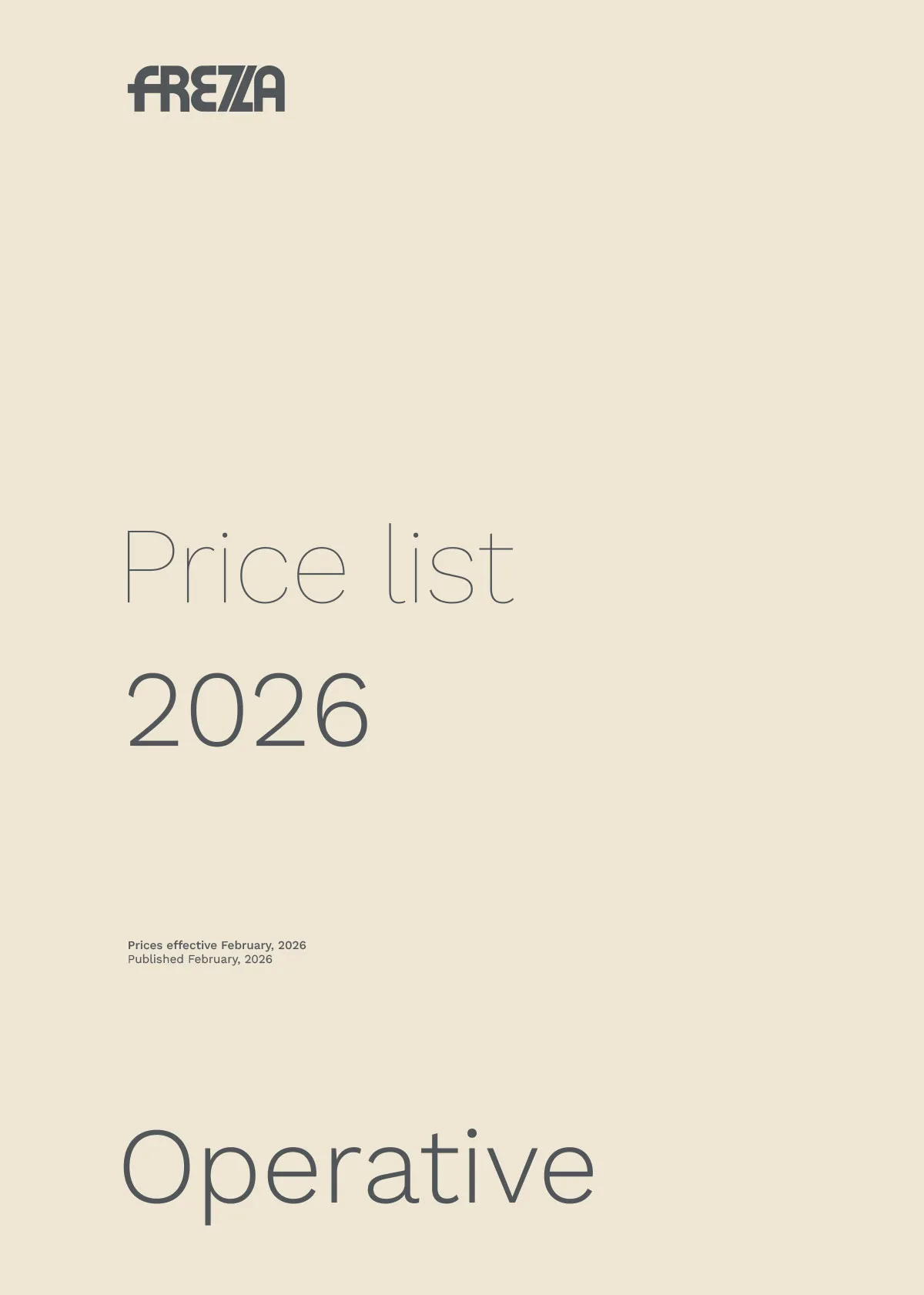 Frezza operative price list