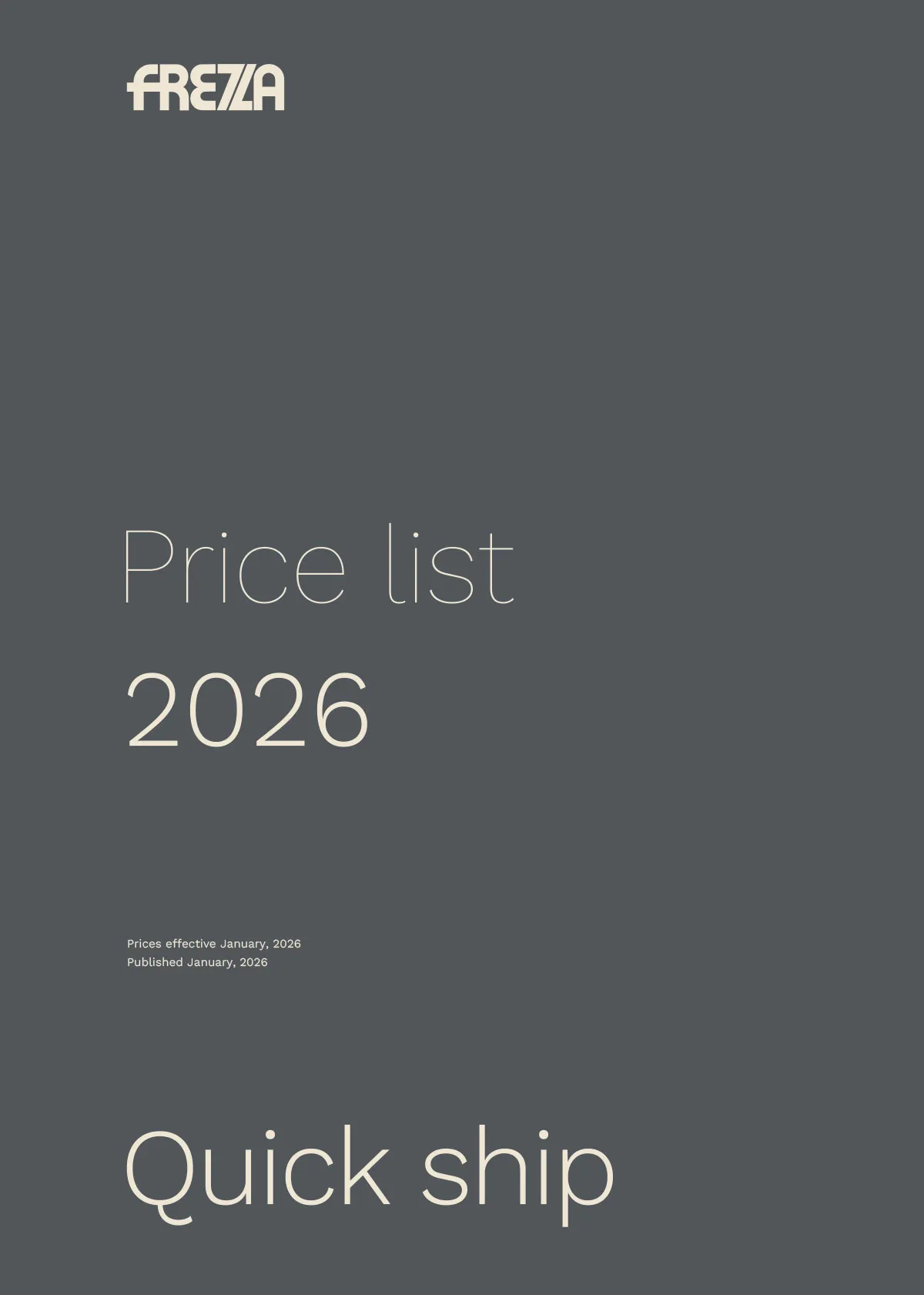 Frezza quick ship price list